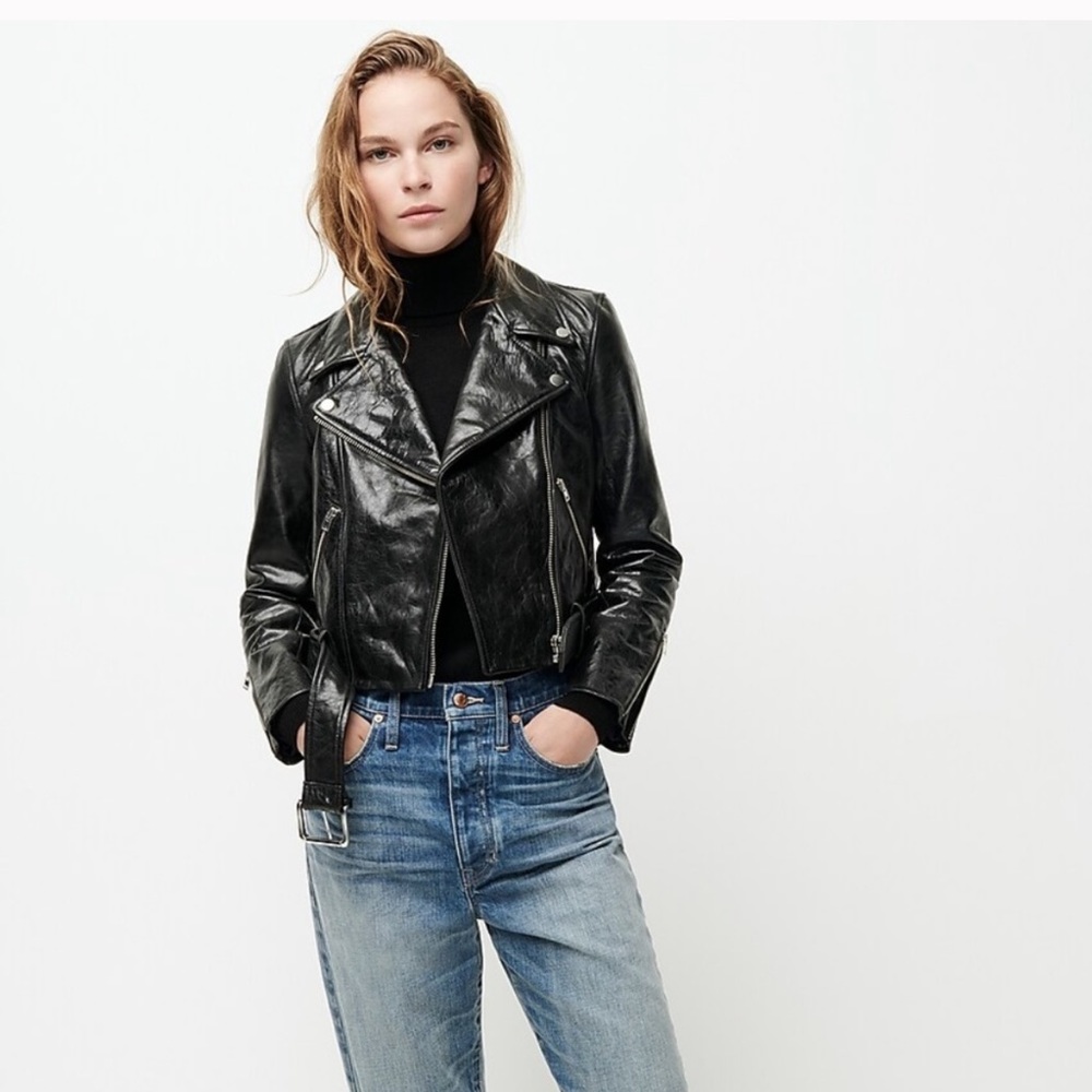 Cropped Genuine Leather Jacket Size S/XS